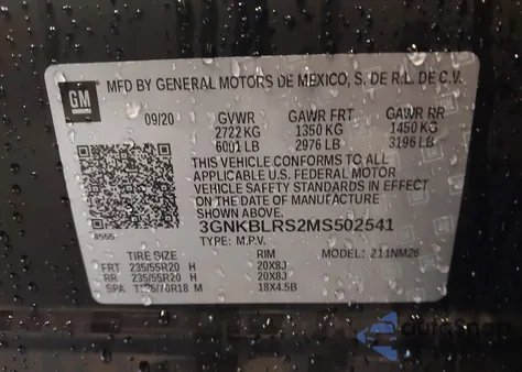 2021 Chevrolet Blazer Awd Premier z USA, uszkodzony, nr VIN 3GNKBLRS2MS502541